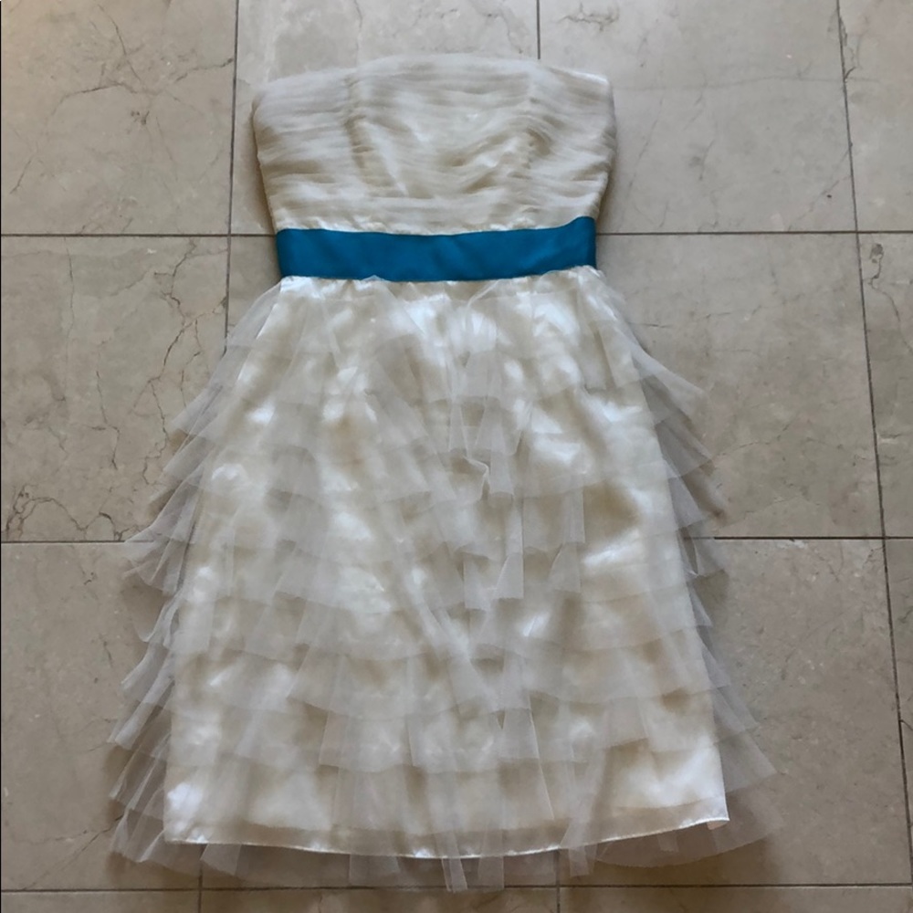 Betsey Johnson cream ruffled midi dress